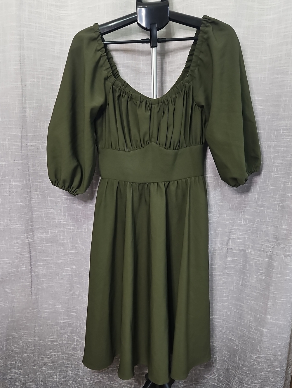 Vixen by Micheline Pitt Olive Green Vacation Dress Midi